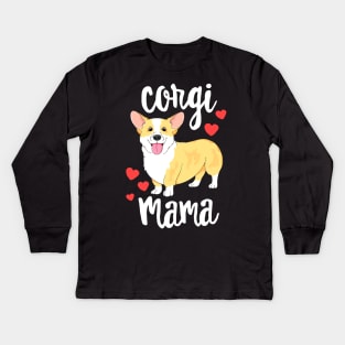 Corgi Women Girls Puppy Mom Dog Mama Lover Kids Long Sleeve T-Shirt